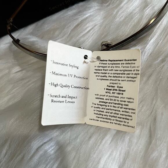 NEW Fantas-Eyes Y2K Square Oval Metal Half Rim Gradient Aviator Sunglasses NWT - Picture 14 of 14